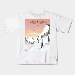 French Pyrénées Ski poster Kids T-Shirt